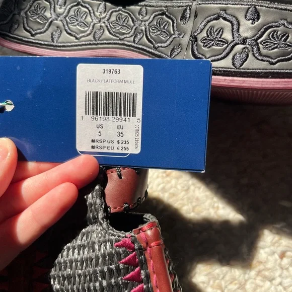 NWT Farm Rio Black Platform Mules - Picture 3 of 7